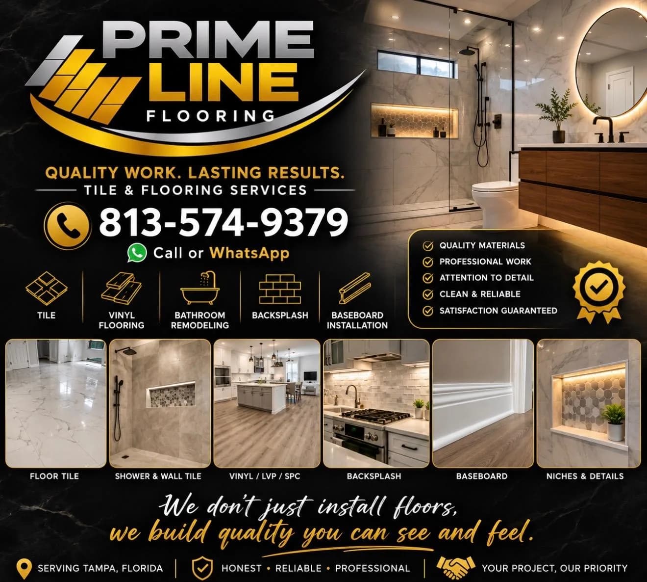 Craftsmanship by Prime Line Flooring in the Tampa Bay area